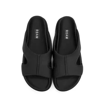 ROAM Women's Side Scoop Stack Platform Sandals - Black Neoprene