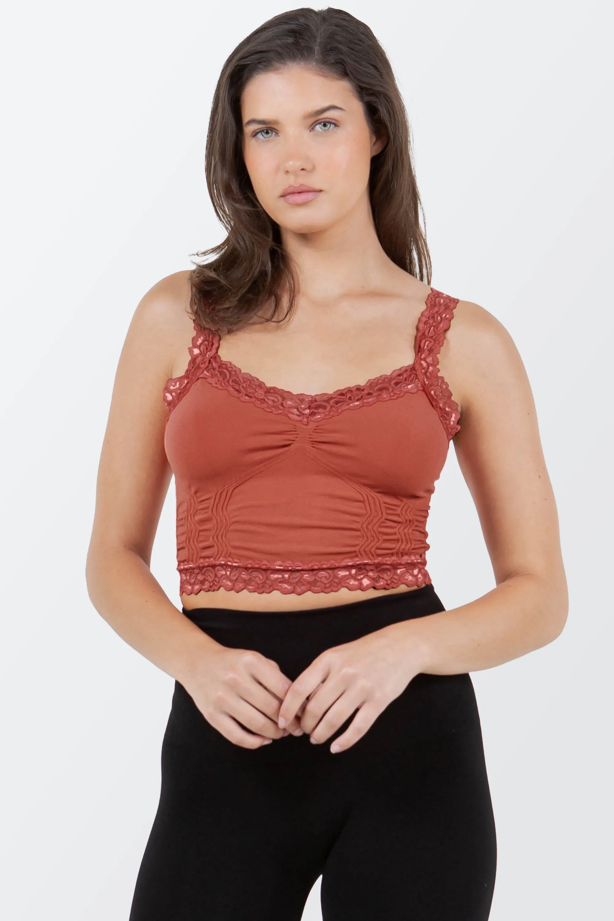 Seamless Bralette Camisole with Lace - New Fall/Winter Colors