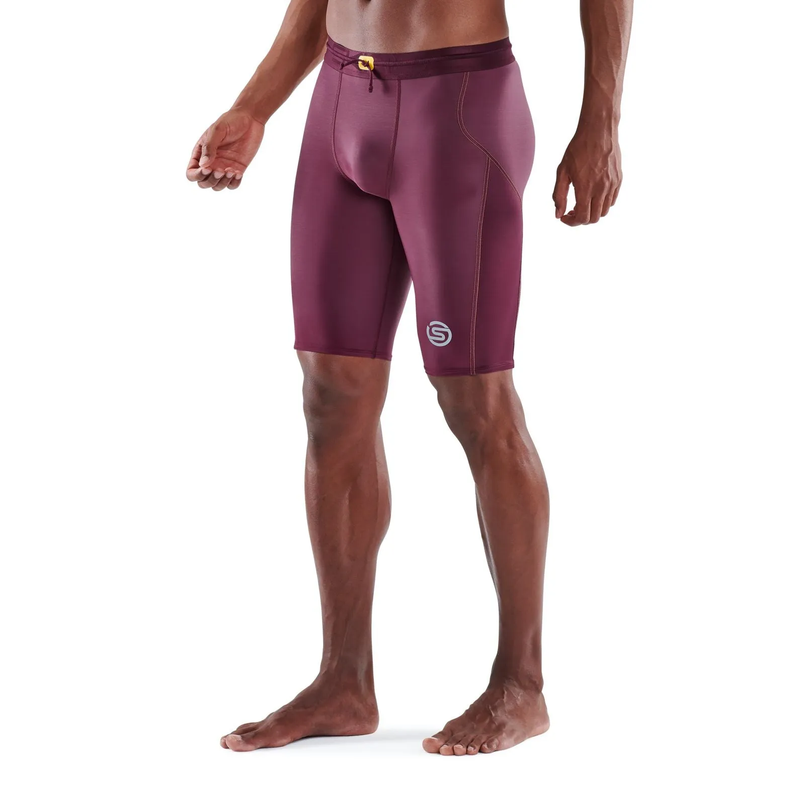 SKINS SERIES-3 MEN'S HALF TIGHTS BURGUNDY