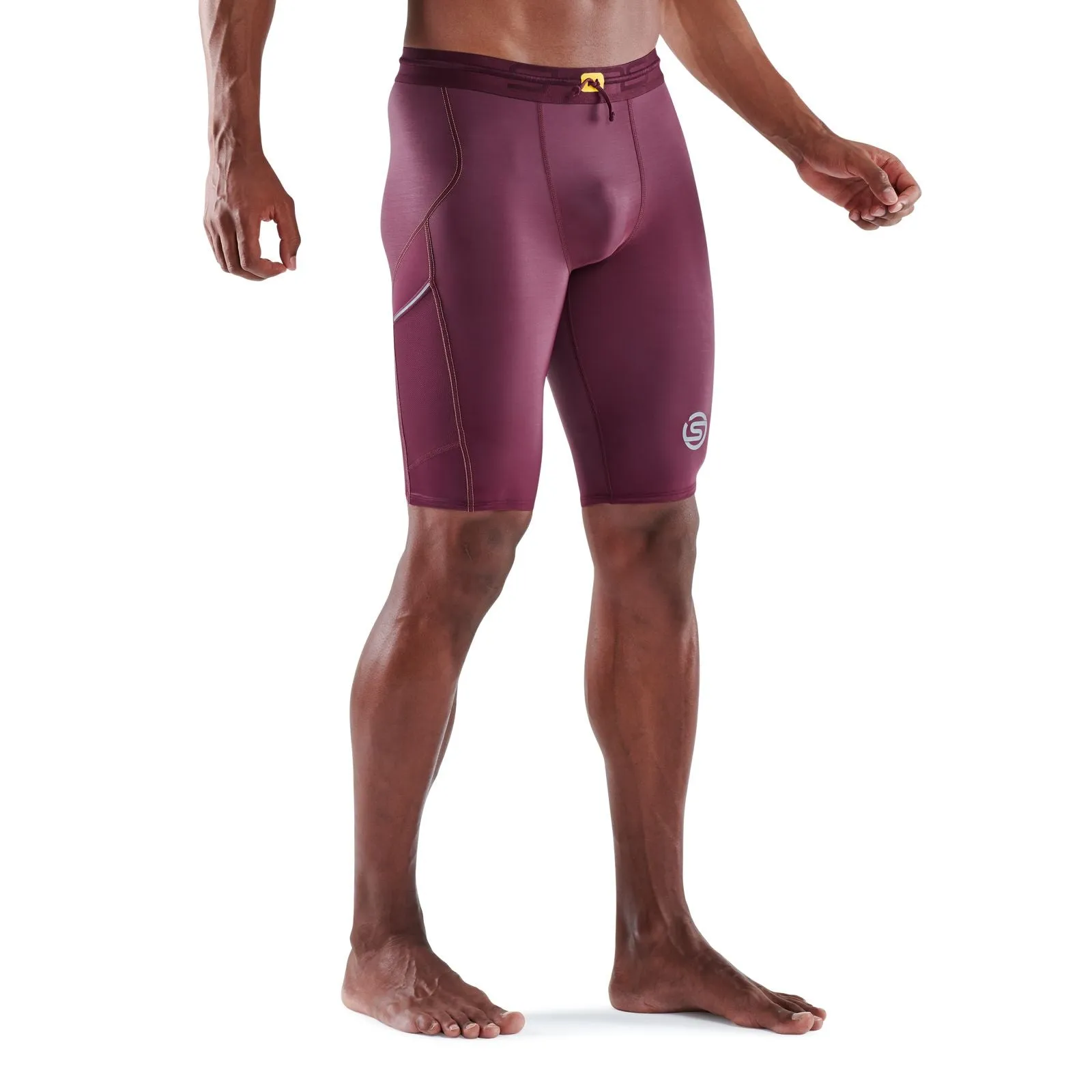 SKINS SERIES-3 MEN'S HALF TIGHTS BURGUNDY