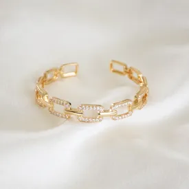 Studded Buckle Link Chain Bangle