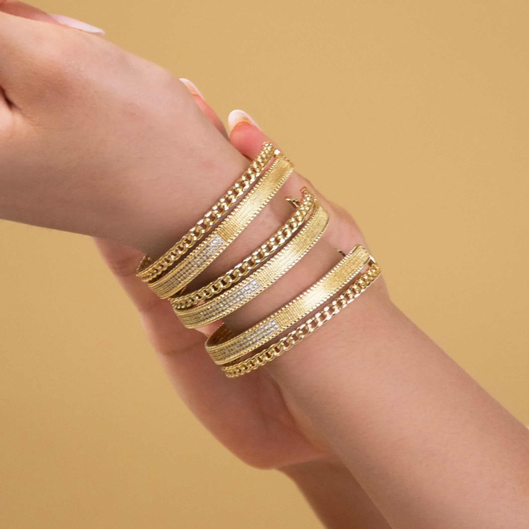 Sunlit Dual Link Cuff Bangle