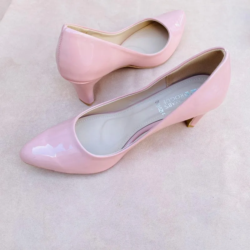 Trendy Fancy Women  Block Heel Pumps - Pink and Black (12000214)