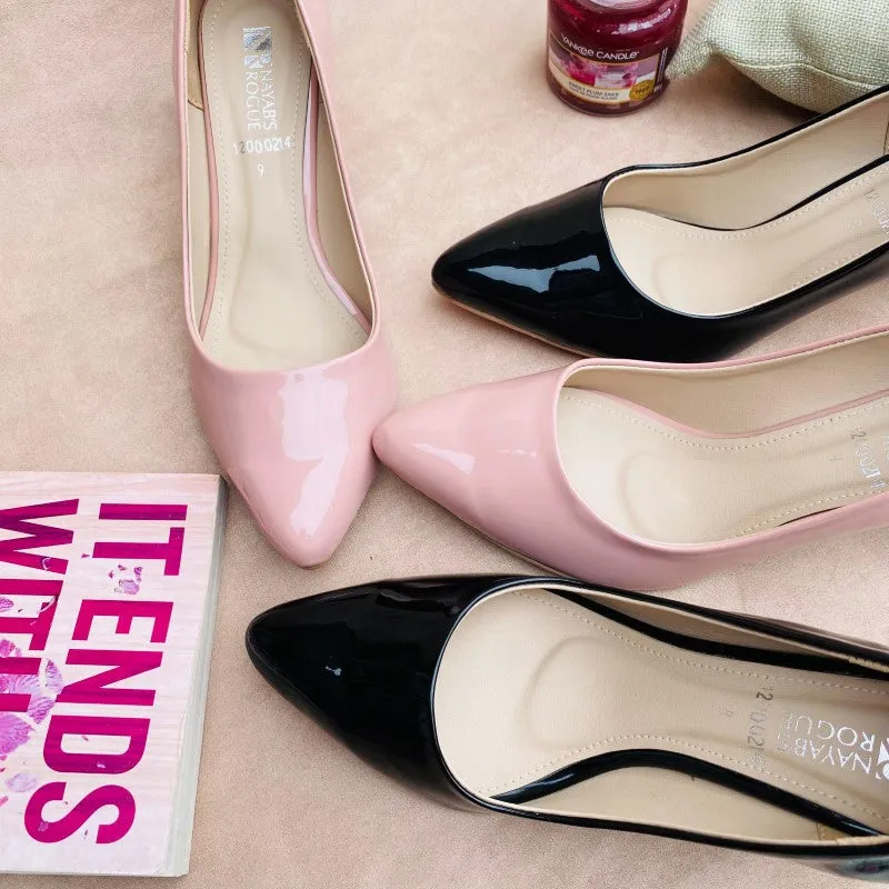 Trendy Fancy Women  Block Heel Pumps - Pink and Black (12000214)