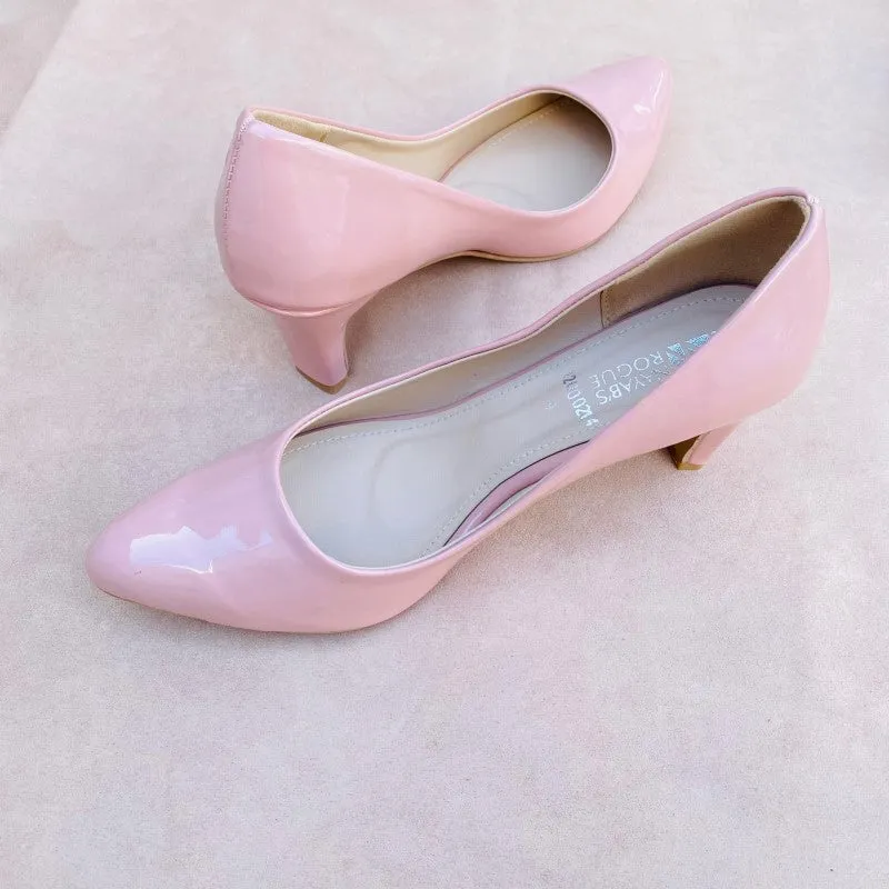 Trendy Fancy Women  Block Heel Pumps - Pink and Black (12000214)