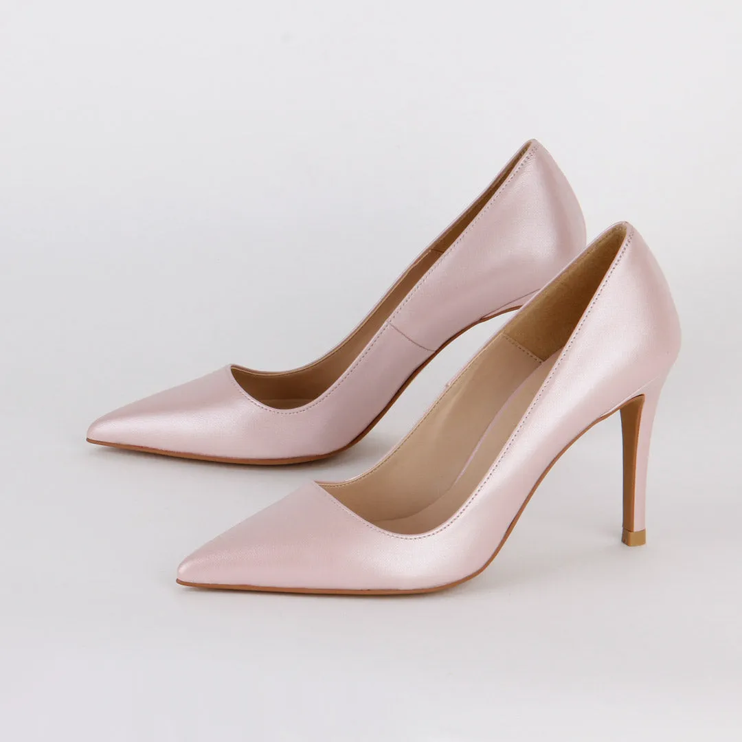 *UK size 3 - RAFRIA - pearl pink, 9cm heels