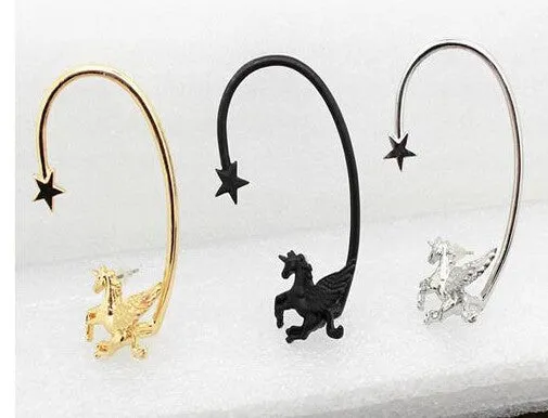 Unicorn Star Lady Stud Earring - left ear