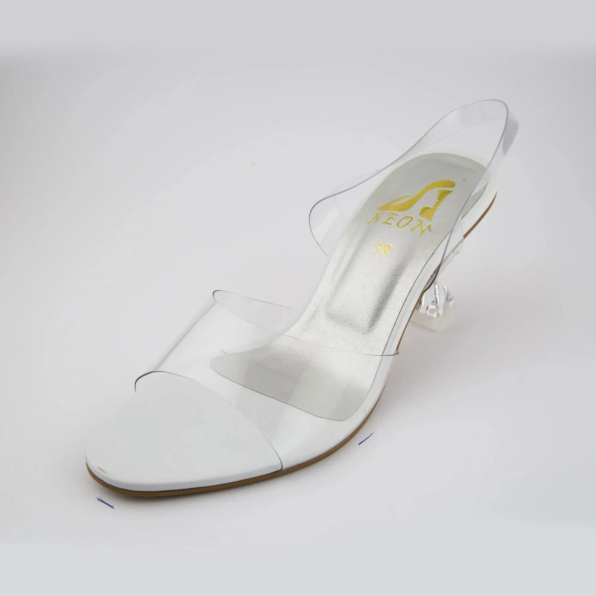 Vinyl Flare Heels White