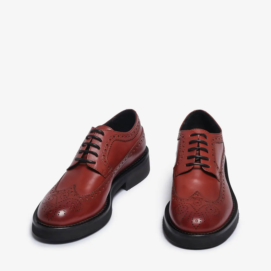 Women's leather derby brogue