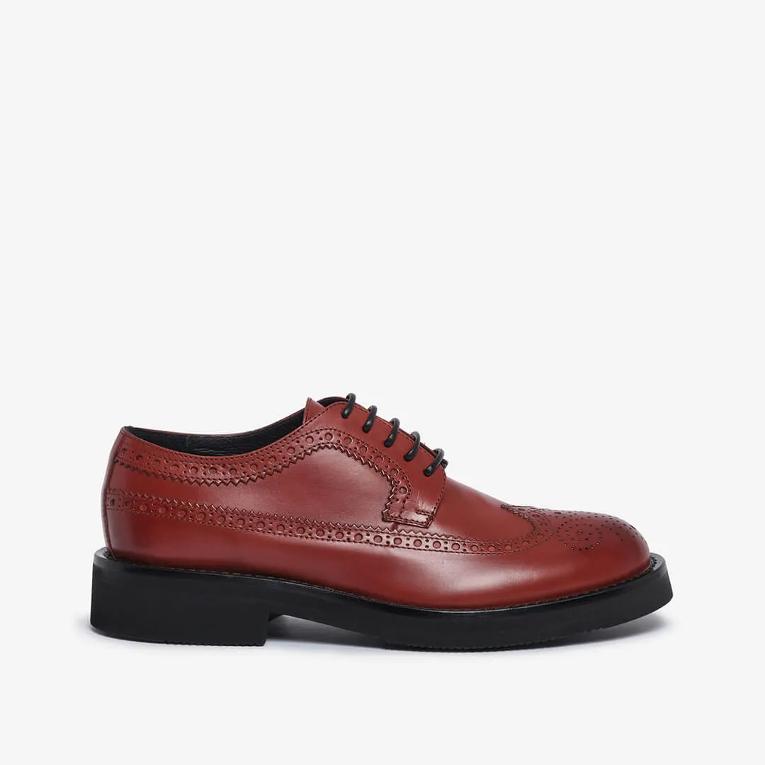 Women's leather derby brogue